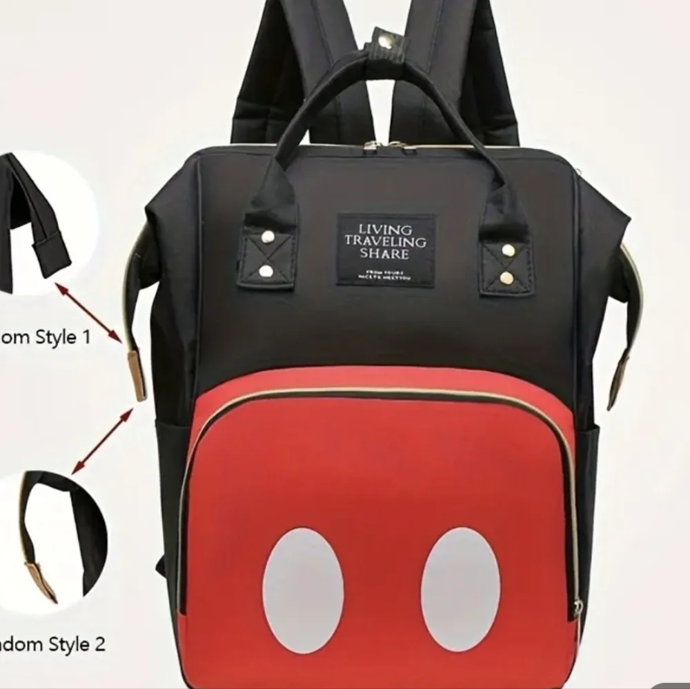 Black & Red Casual Backpack with Front Pocket